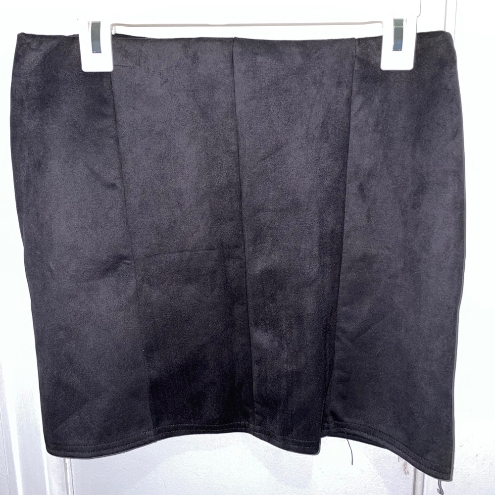 Black Suede Mini Skirt